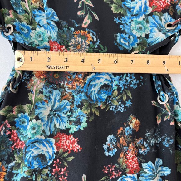 LPA‎ Womens Long Sleeve Floral Dress S Black Sheer Y2k - Picture 12 of 16